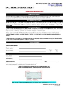 SNAI Trust Direct Deposit Agreement Form 2020